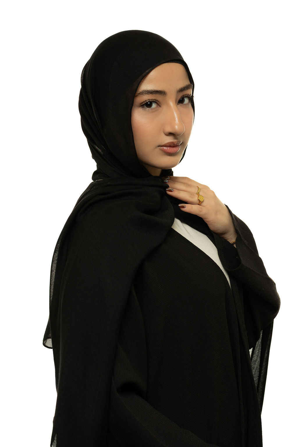 Black Modal Hijab & Undercap Set