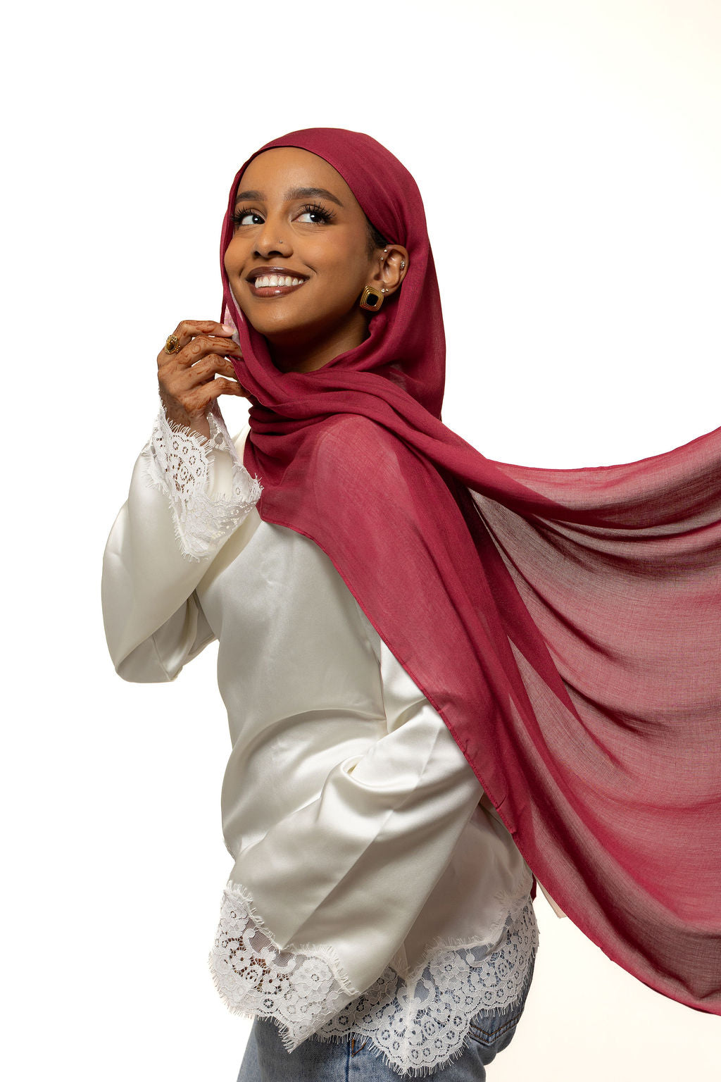 Dark Cherry Modal Hijab and Undercap Set