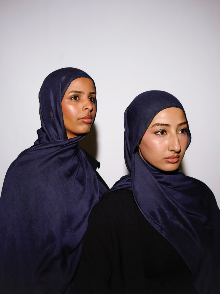 Navy Modal Hijab & Undercap Set