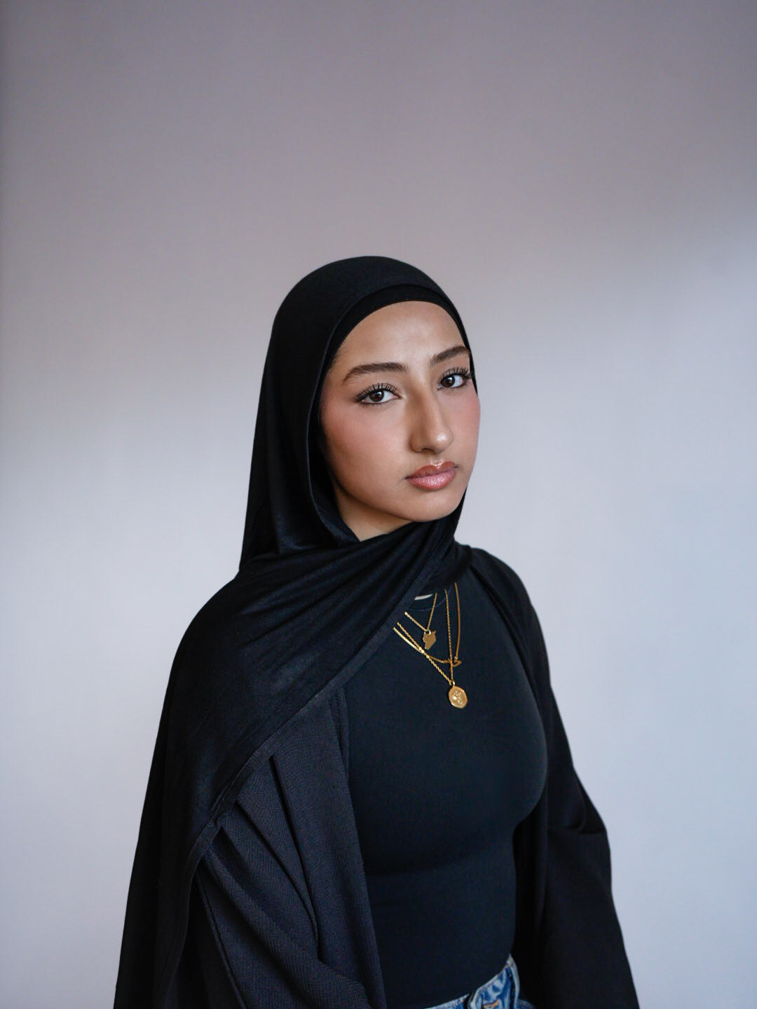 Black Jersey Hijab & Undercap Set