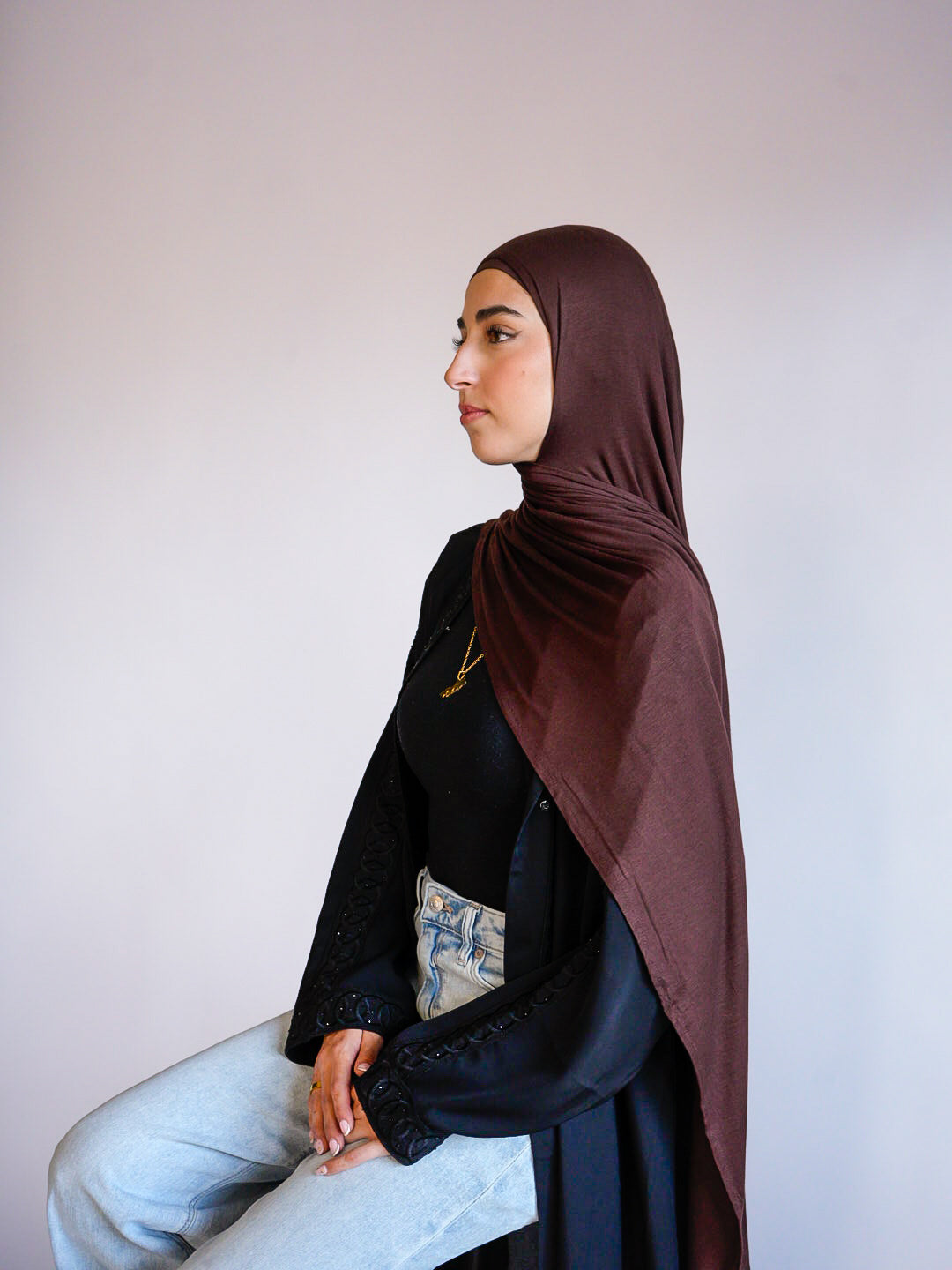Chocolate Jersey Hijab & Undercap Set