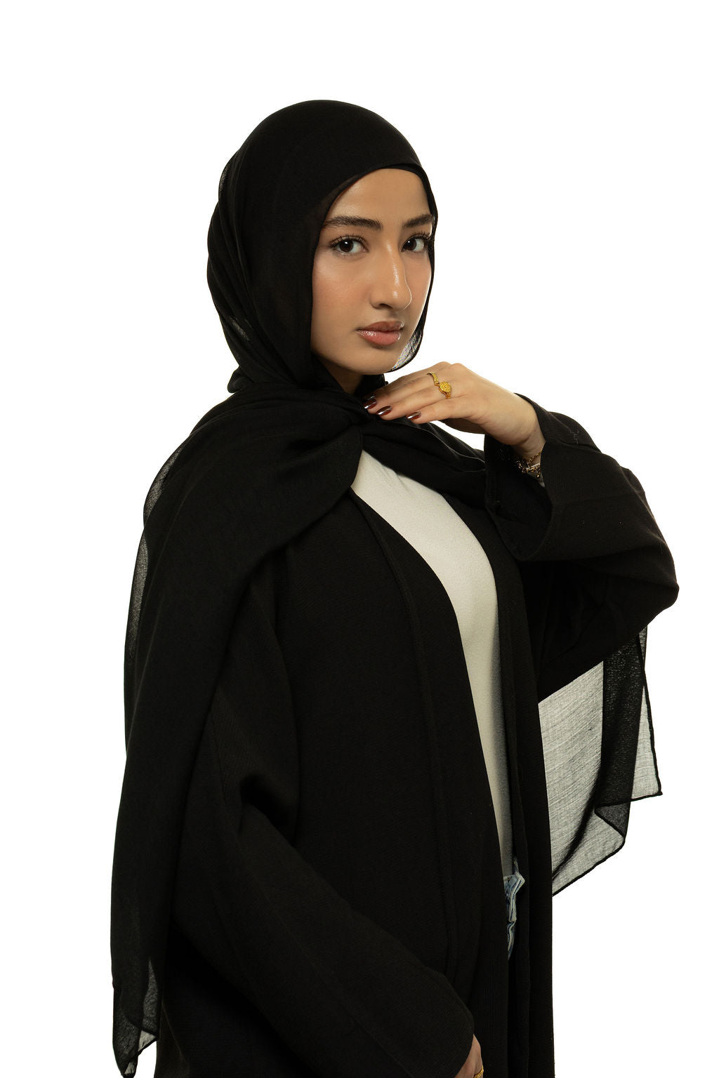 Black Modal Hijab & Undercap Set