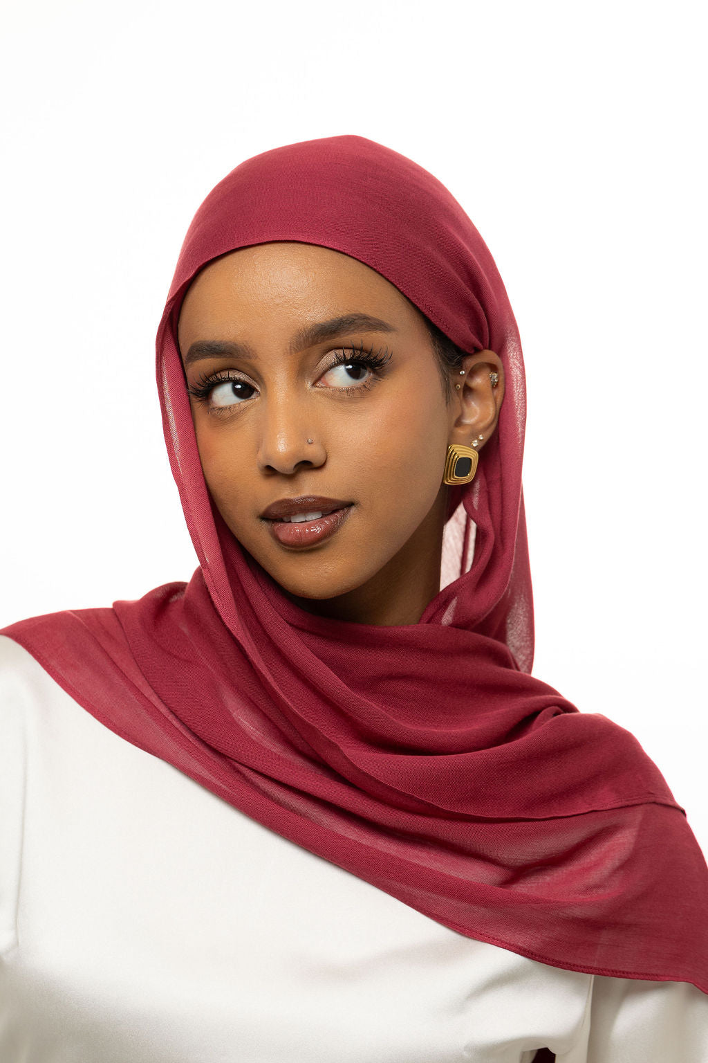 Dark Cherry Modal Hijab and Undercap Set