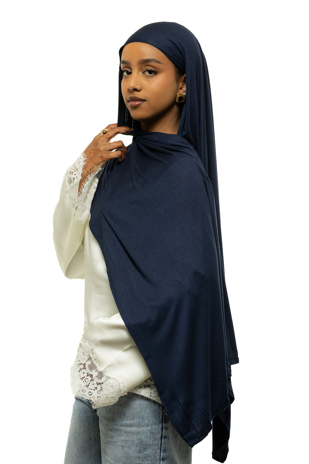 Navy Jersey Hijab & Undercap Set