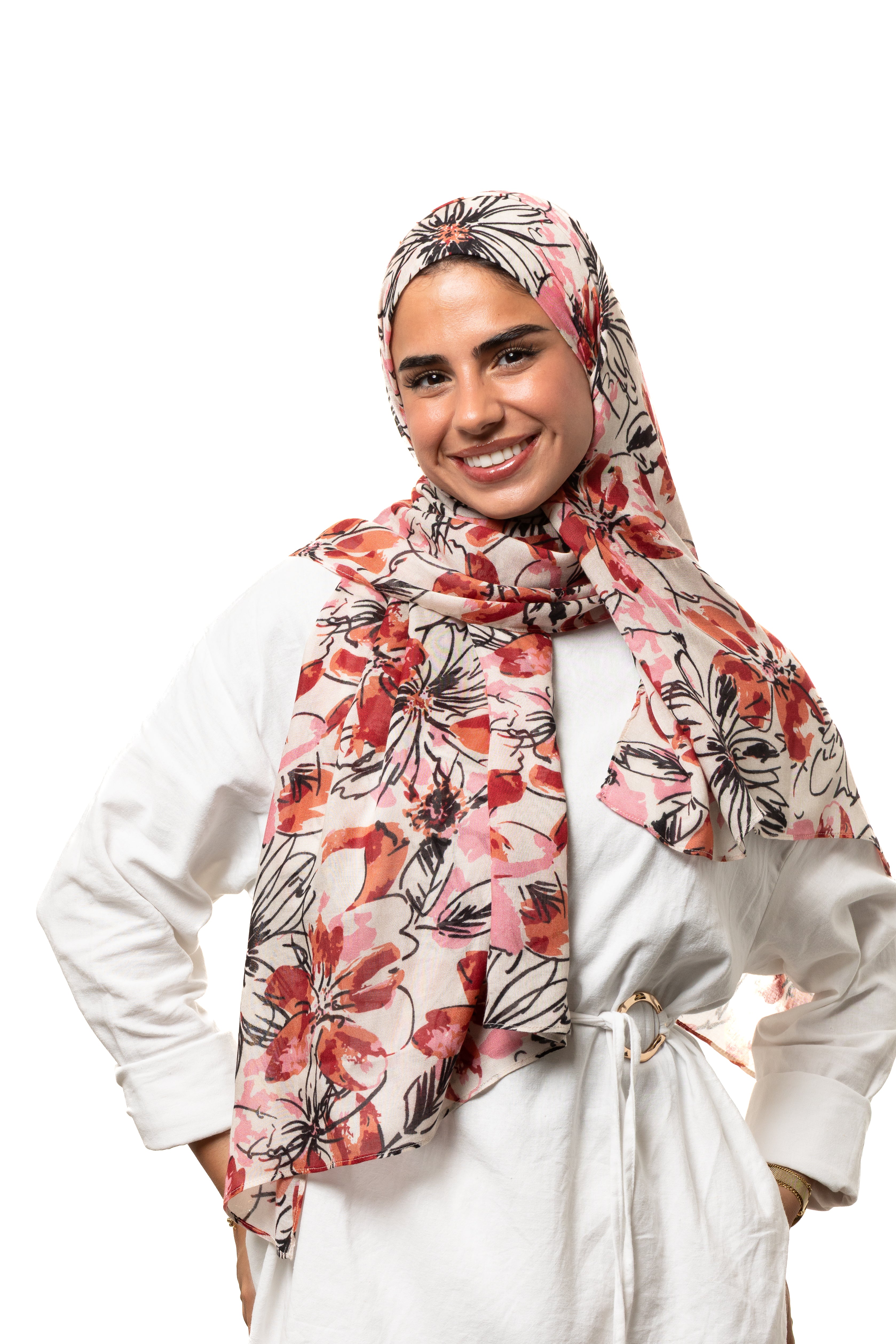 Blush Blossom Modal Hijab