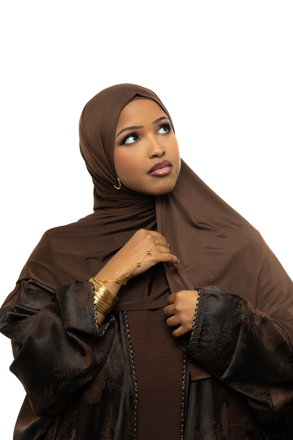 Dark Brown Liquid Jersey Hijab