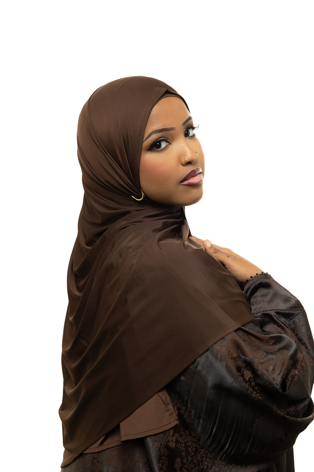 Dark Brown Liquid Jersey Hijab