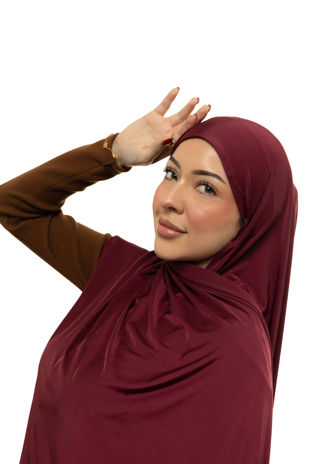 Maroon Liquid Jersey Hijab