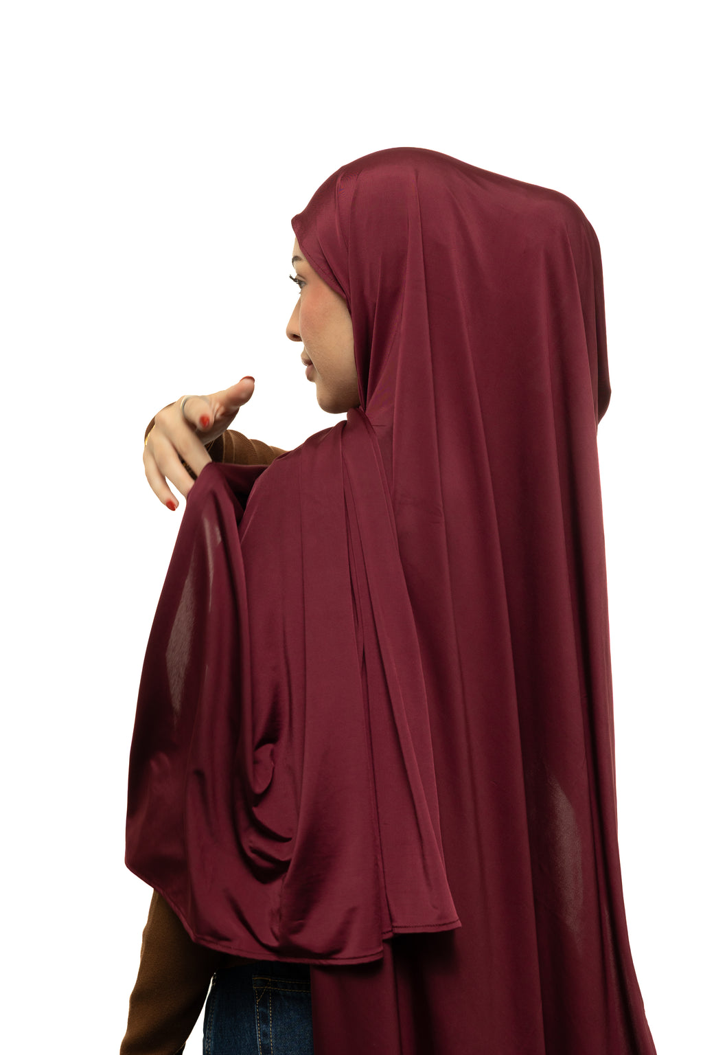 Maroon Liquid Jersey Hijab