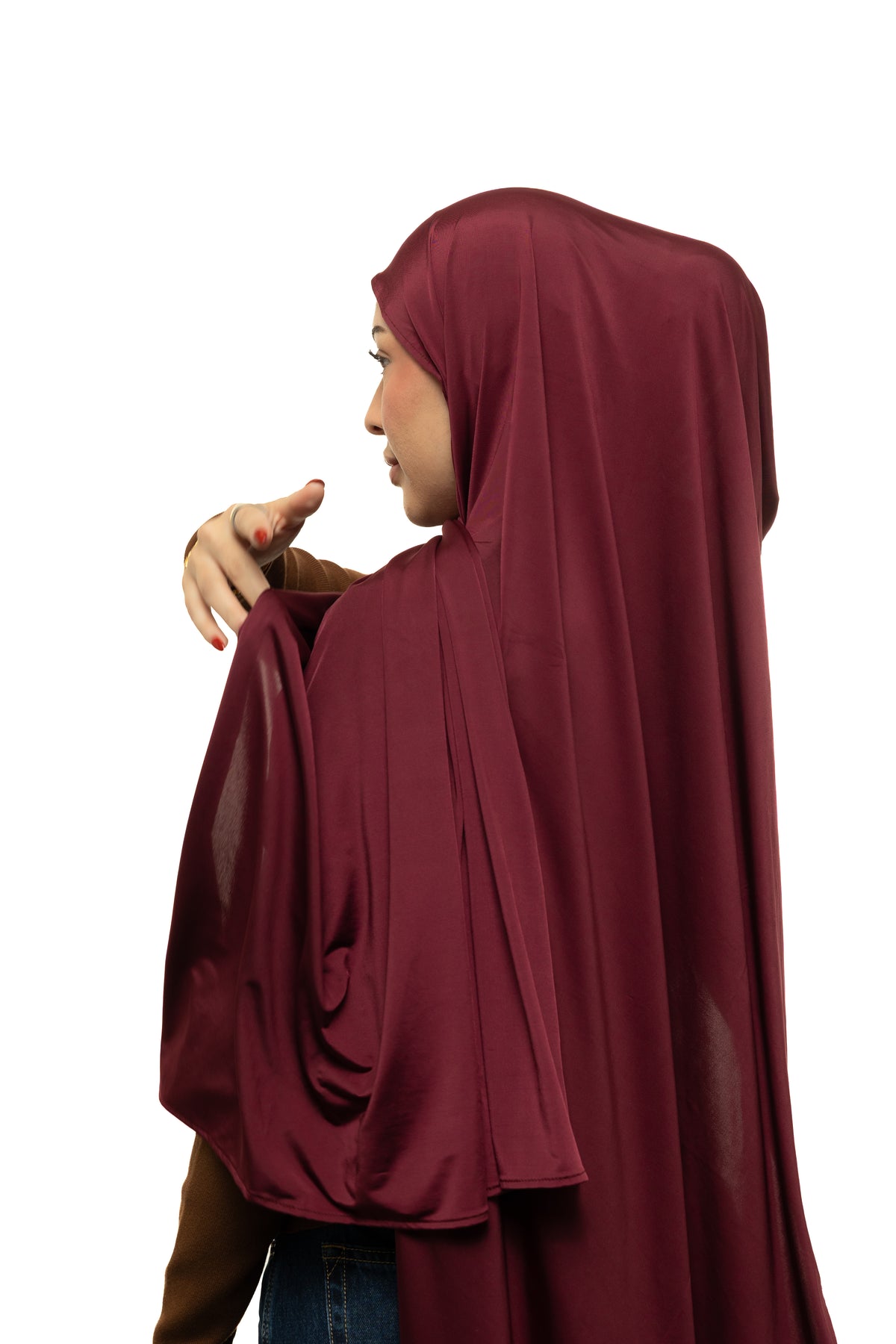Maroon Liquid Jersey Hijab