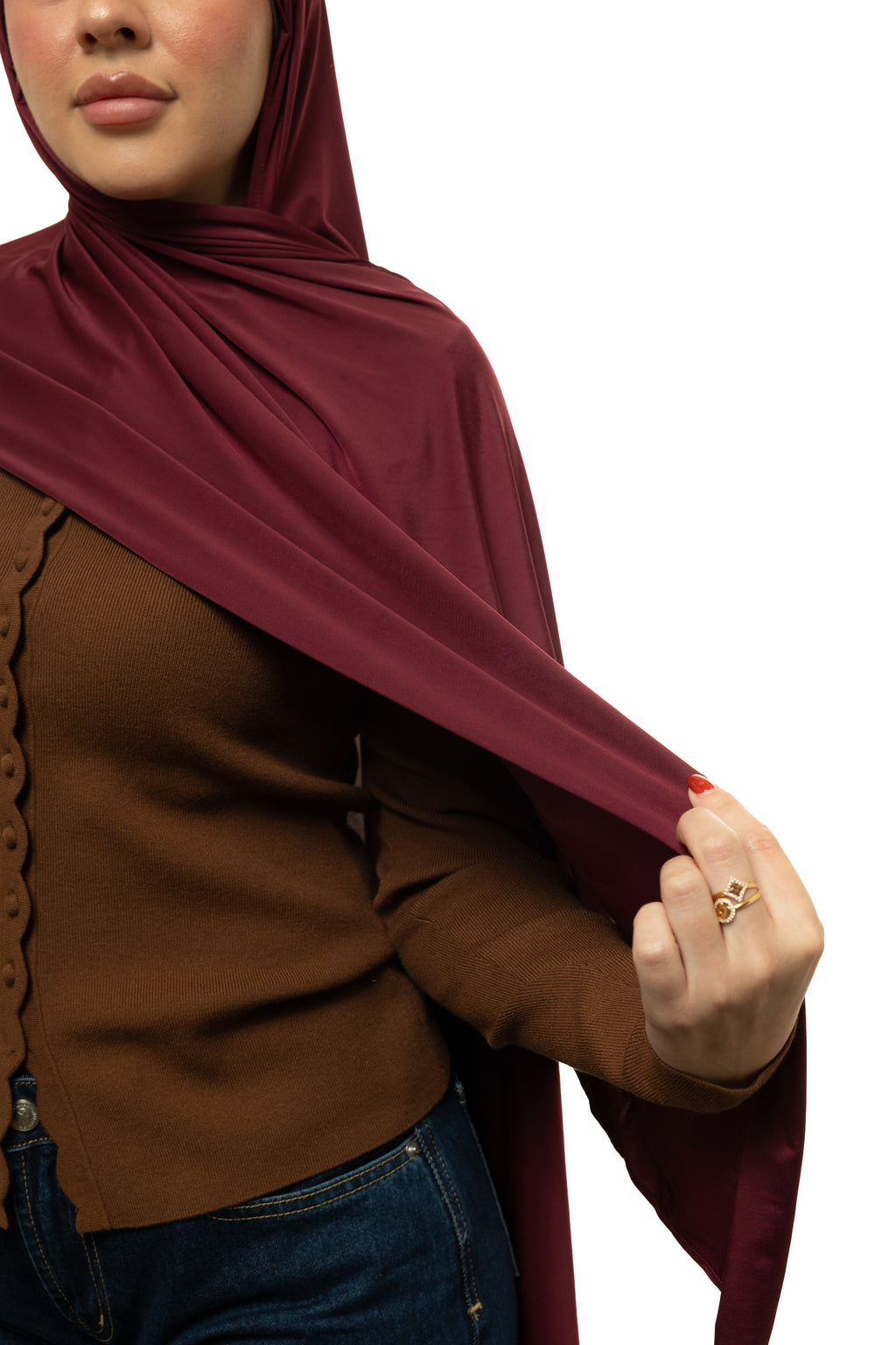 Maroon Liquid Jersey Hijab