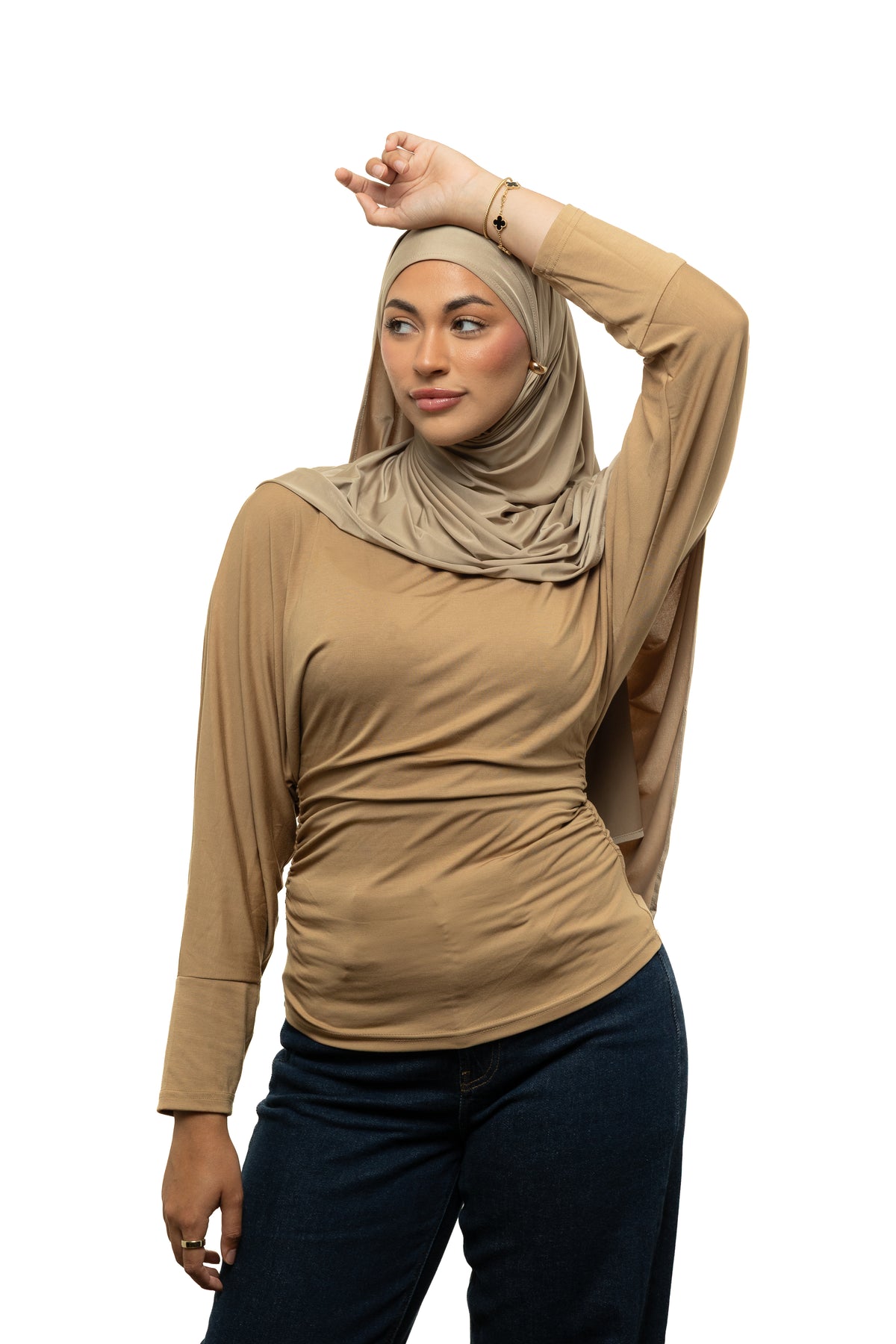 Almond Liquid Jersey Hijab