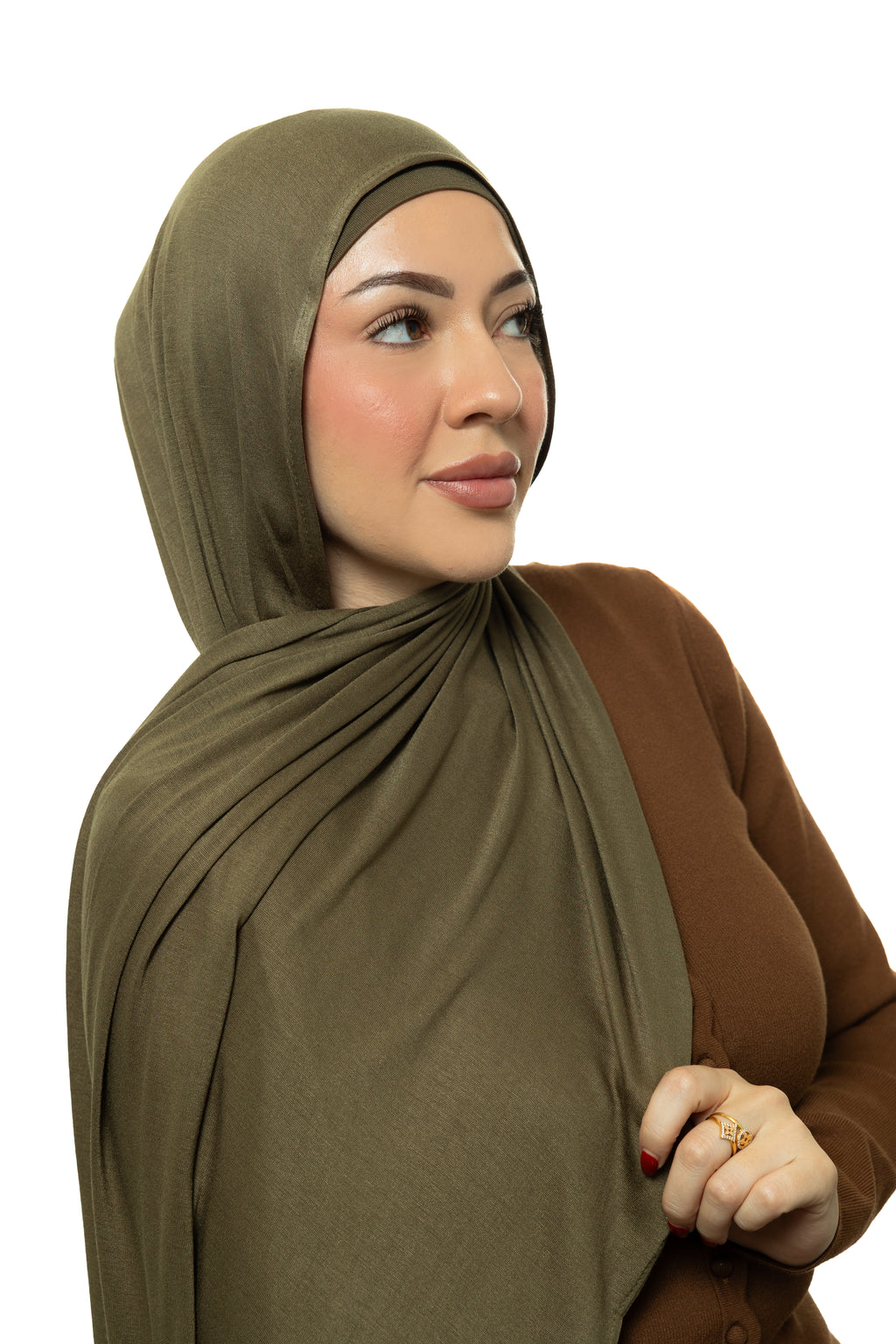 Olive Jersey Hijab & Undercap set