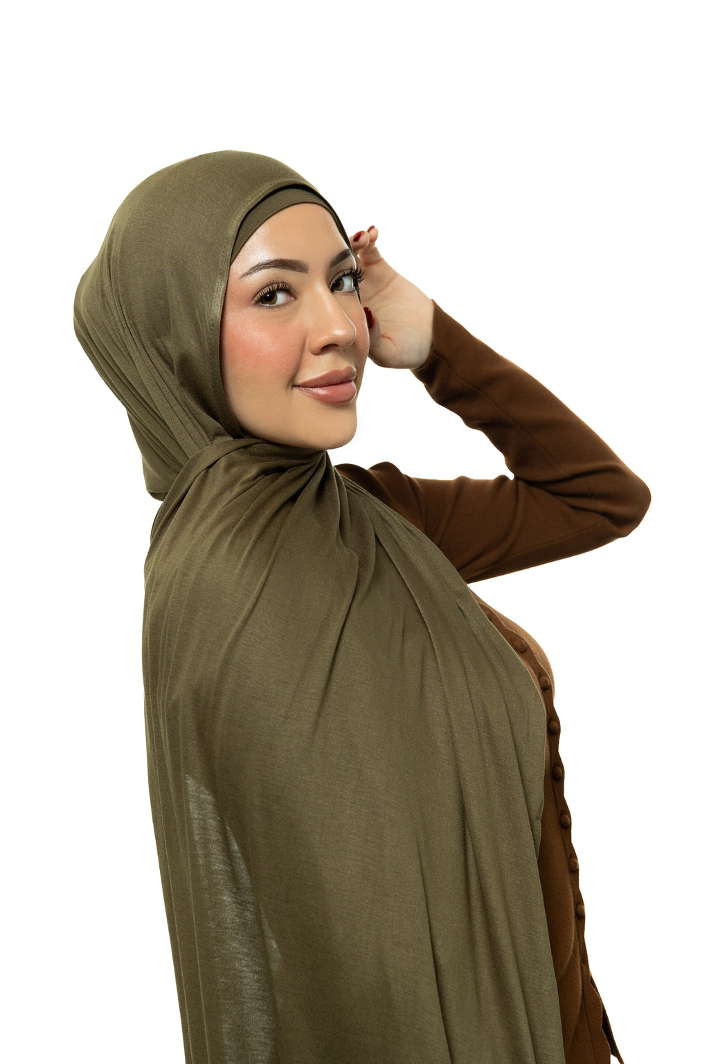 Olive Jersey Hijab & Undercap set
