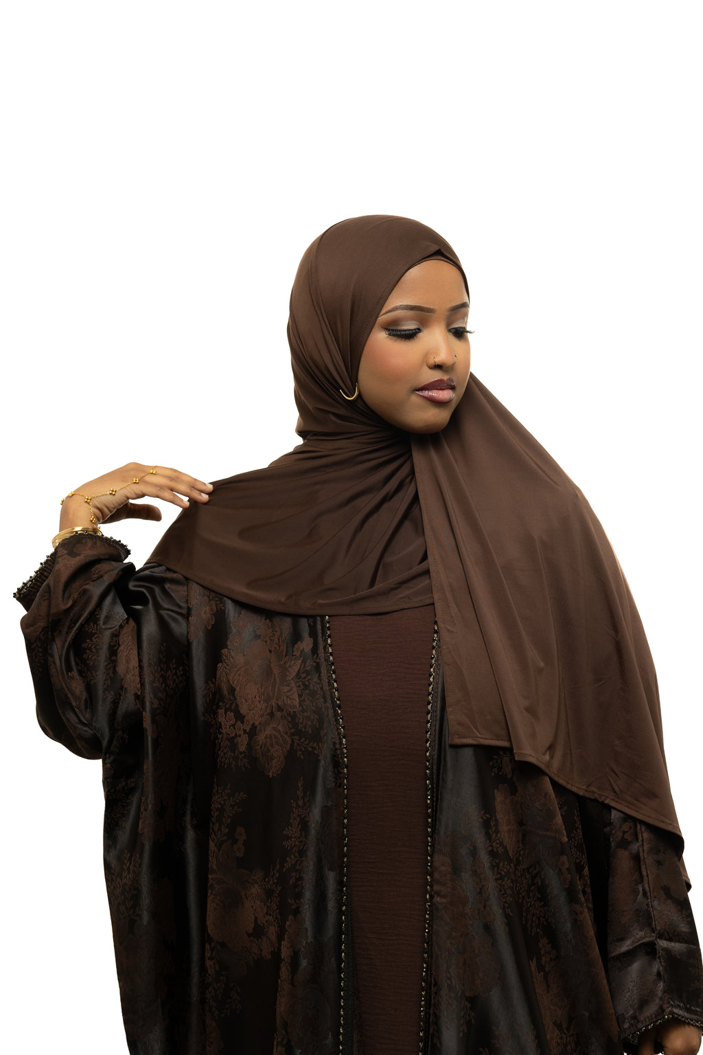 Dark Brown Liquid Jersey Hijab