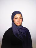 Navy Modal Hijab & Undercap Set