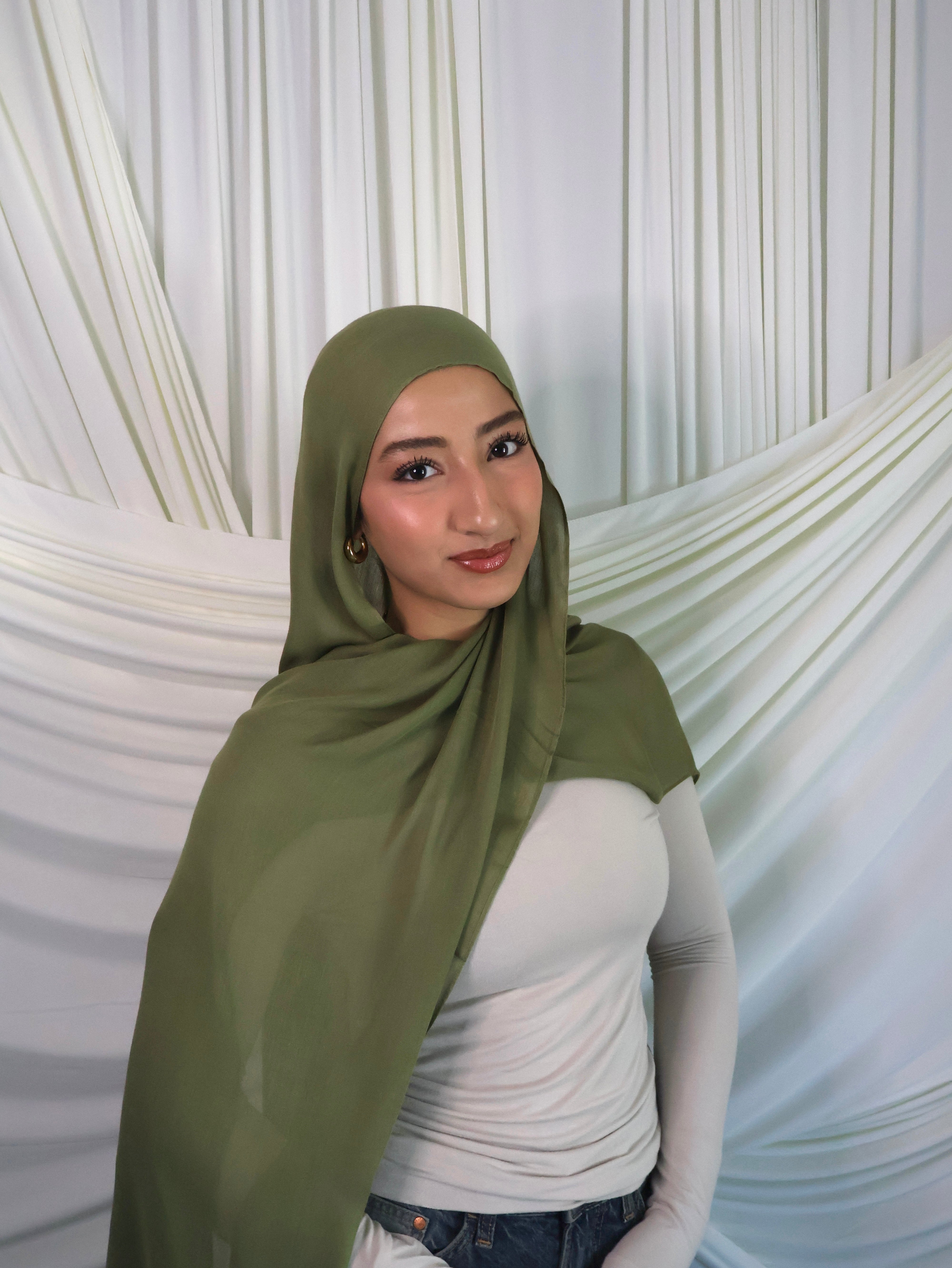 Olive Modal Hijab & Undercap Set