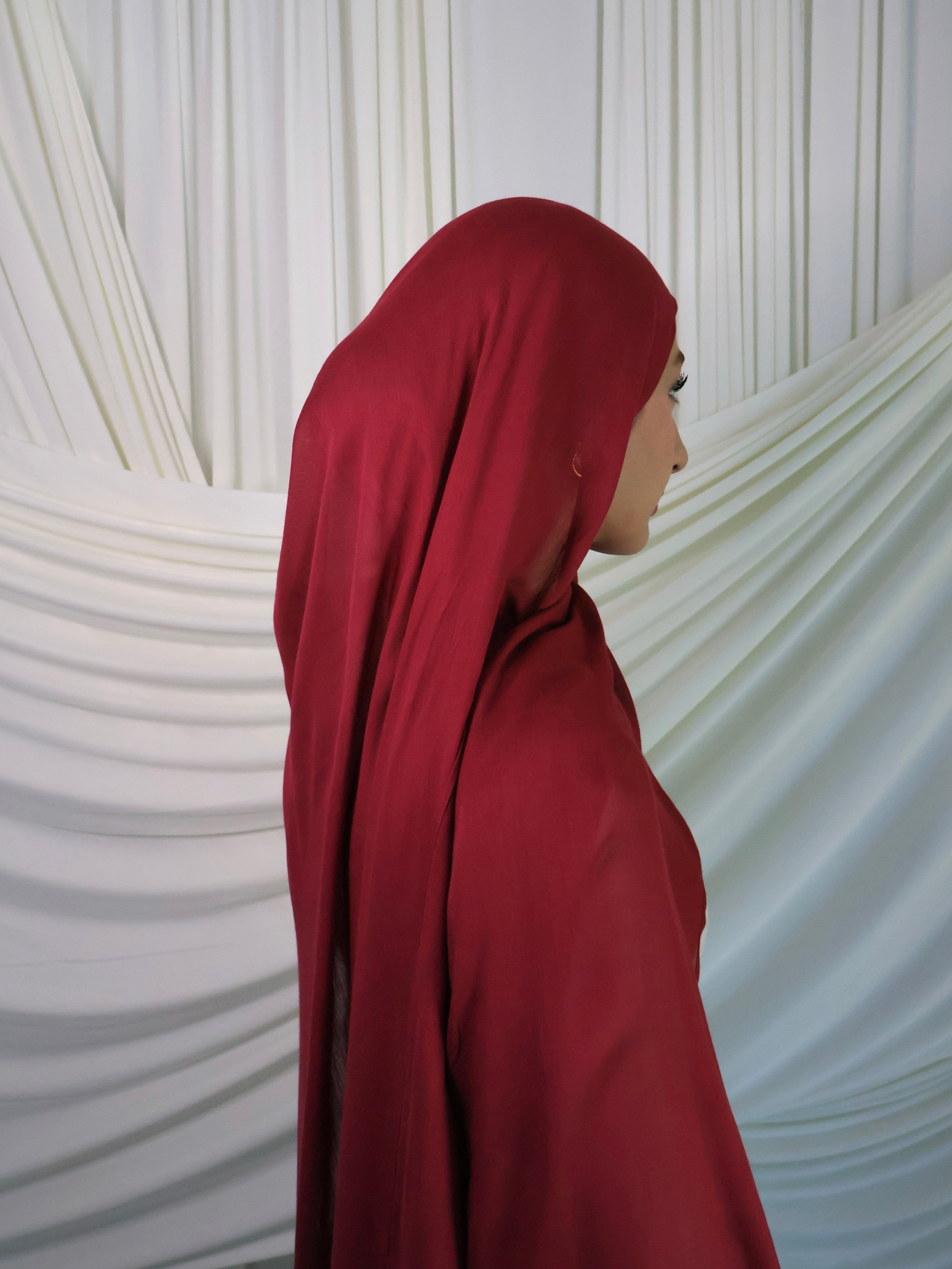 Dark Cherry Modal Hijab and Undercap Set